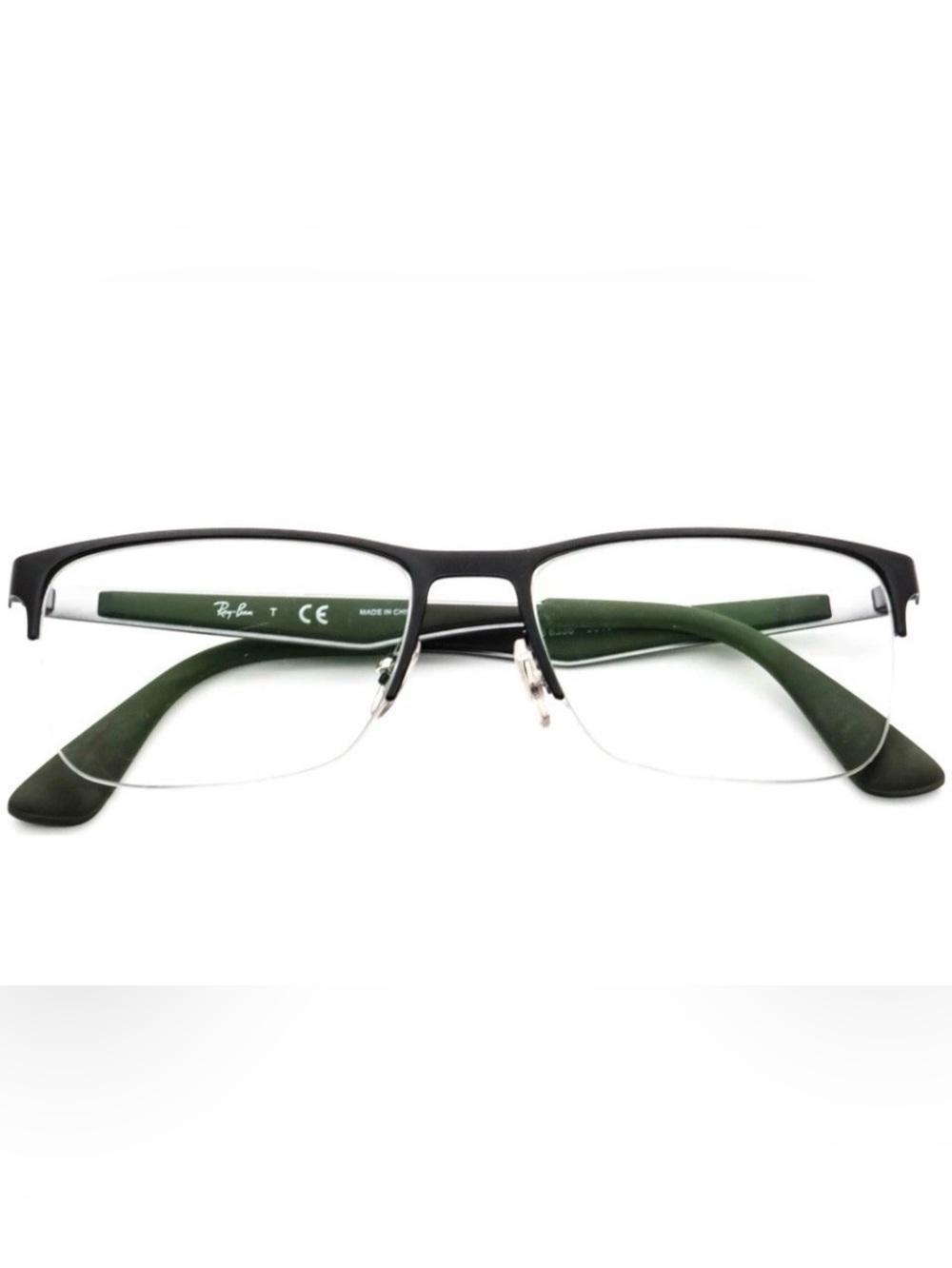Ray-Ban Men’s Half Rim RB6335 3010 Black & Army Green Eyeglasses Frames